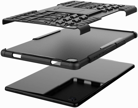   Силиконов гръб ТПУ Hybrid с твърда част и стойка за Samsung Galaxy TAB A7 2020 10.4 T505 черен